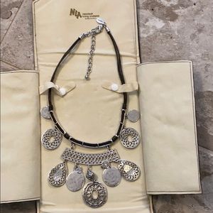Silver/Brown Statement Necklace